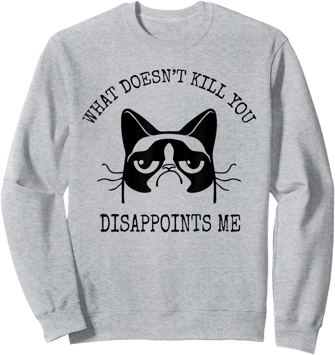 What Doesn't Kill You Disappoints Me Funny Cat Sarcastic Men Women Sweatshirt - Sweatshirt | Ash