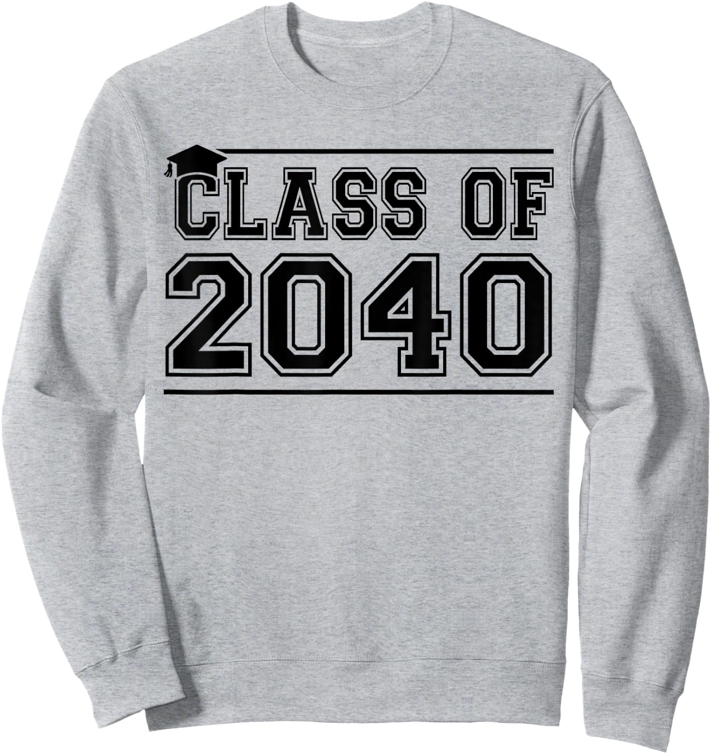 Class of 2040 Grow With Me Handprints On Back K to 12 Grade Sweatshirt - Sweatshirt | Ash