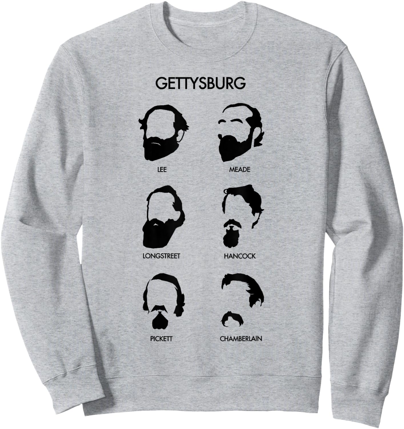 American Civil War Beards of Gettysburg Lee Meade Longstreet Sweatshirt - Sweatshirt | Ash