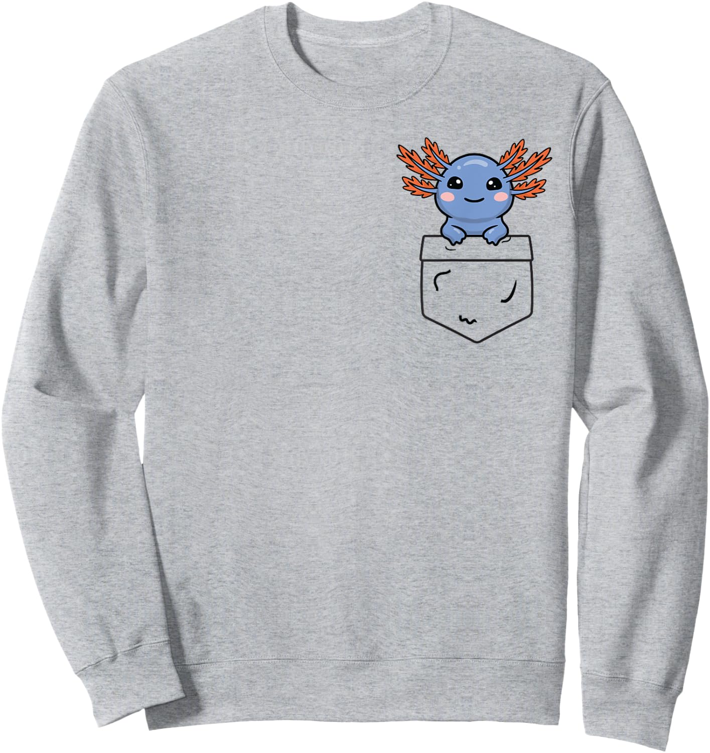 Axolotl Gifts, Pop up Axolotl, Pocket Axolotl Sweatshirt - Sweatshirt | Ash