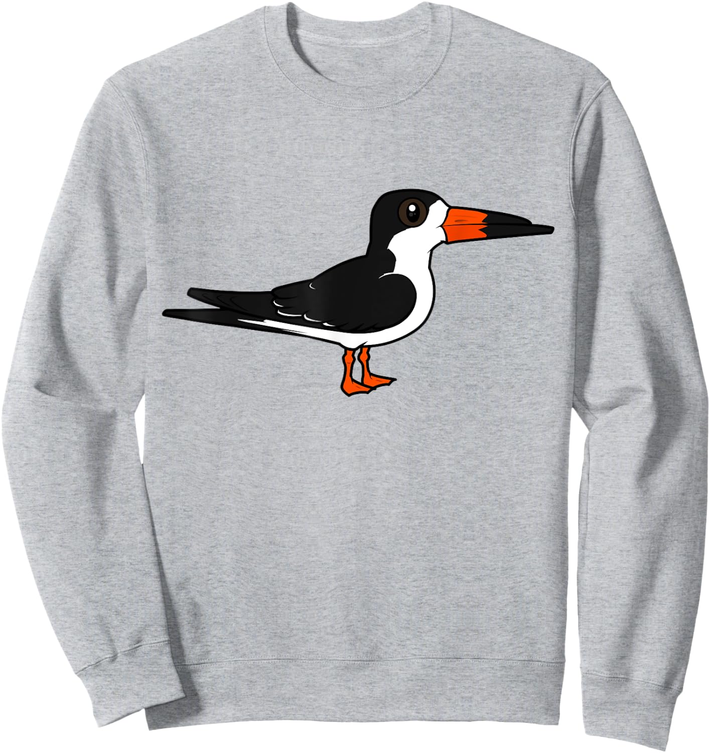 Cute Cartoon Black Skimmer Unique Shorebird Birdorable Bird Sweatshirt - Sweatshirt | Ash