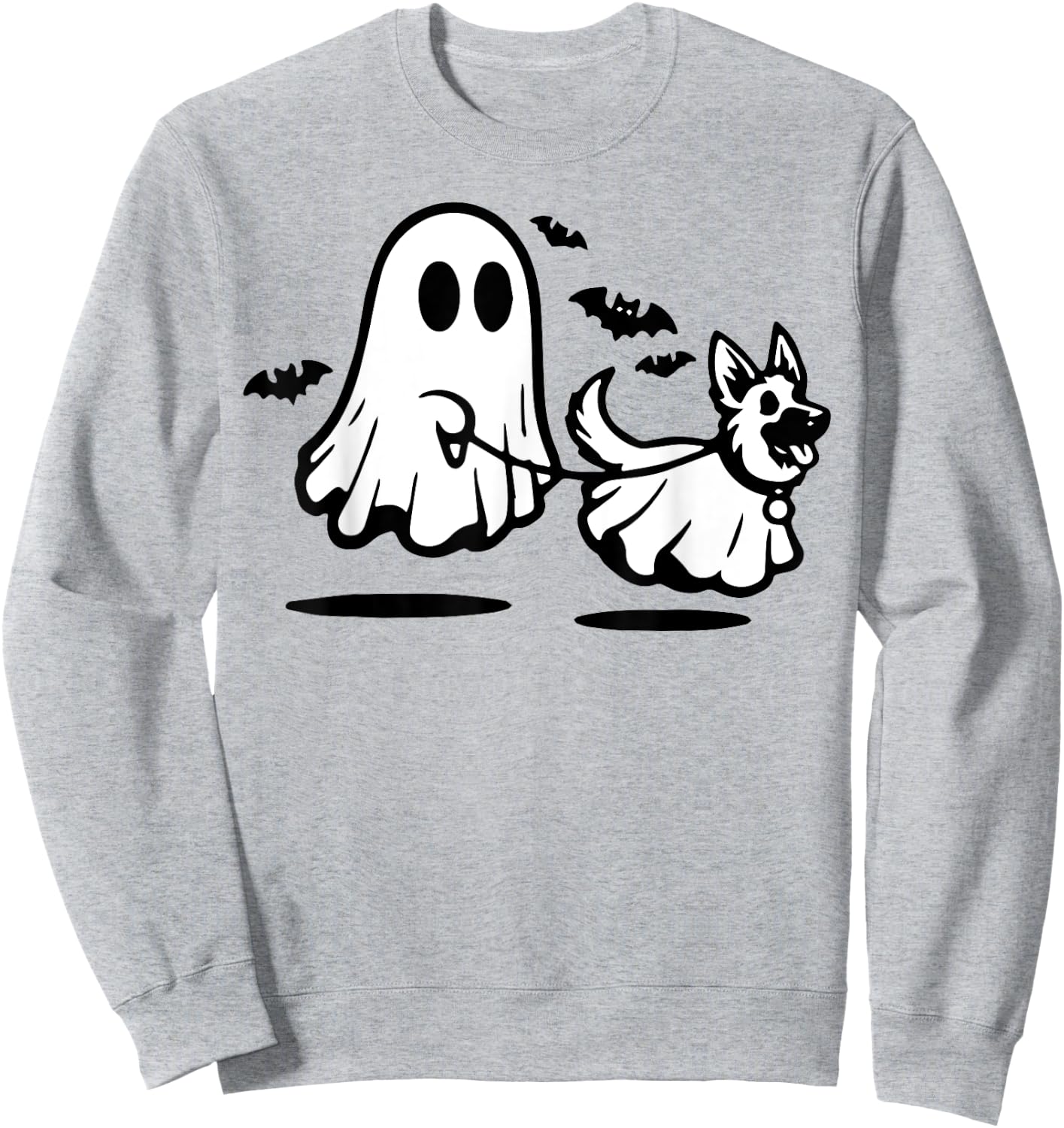 German Shepherd Ghost Walking Dog Sweatshirt - Sweatshirt | Ash