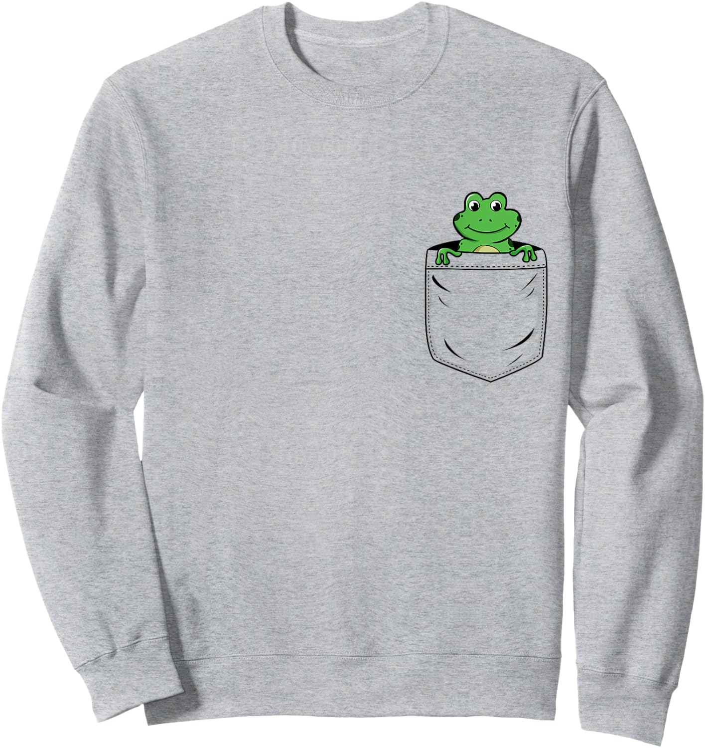 Frog Lovers Cute Funny Frog In Pocket Sweatshirt - Sweatshirt | Ash