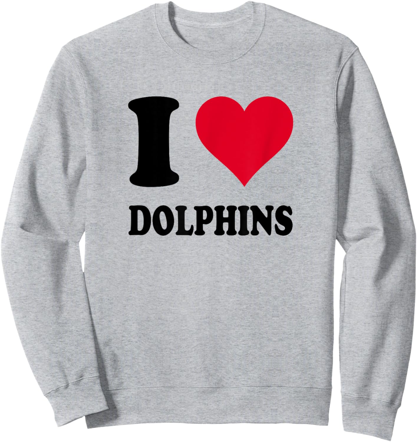 Red Heart I Love Dolphins Sweatshirt - Sweatshirt | Ash
