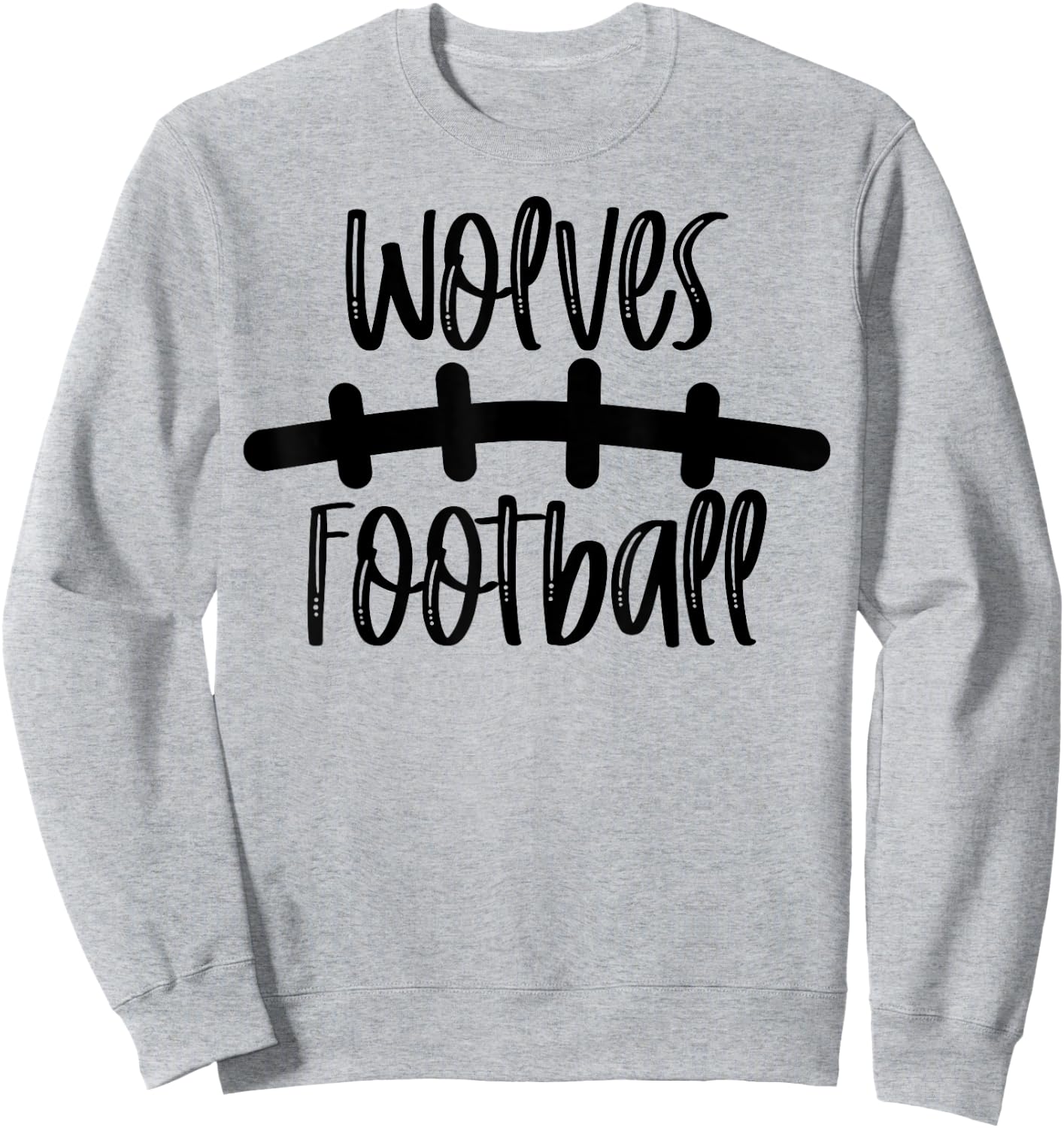 Wolves Football School Spirit Team Mascot Game Night Sweatshirt - Sweatshirt | Ash