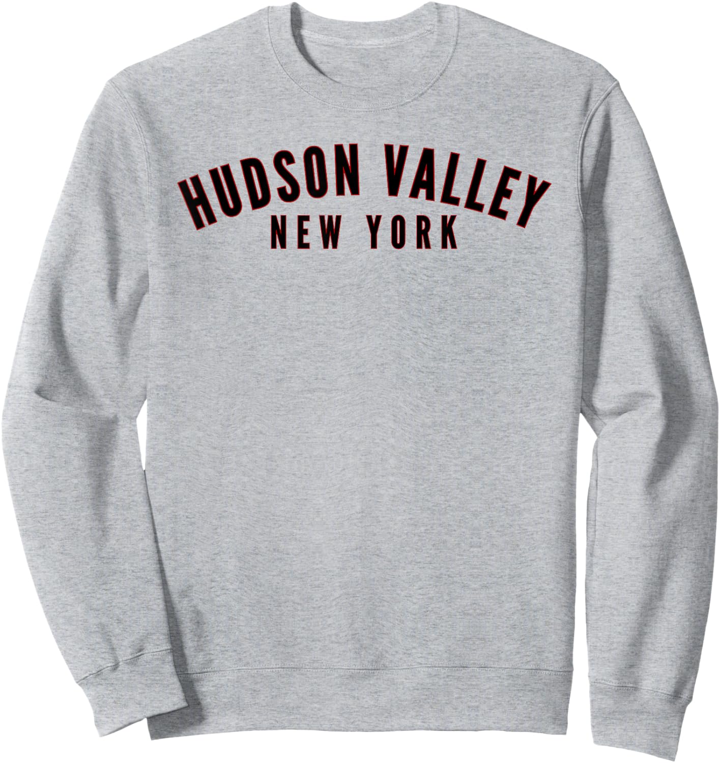 Hudson Valley New York, NY Classic Minimalistic Curved Text Sweatshirt - Sweatshirt | Ash
