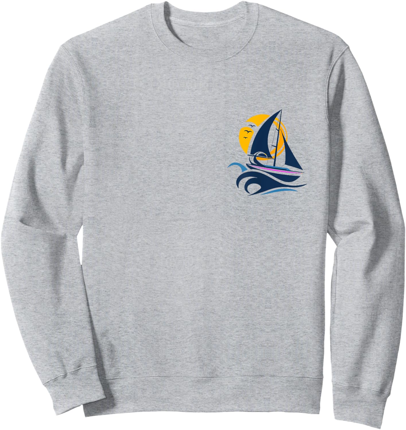 Graphic Sail Boat Sweatshirt - Sweatshirt | Ash