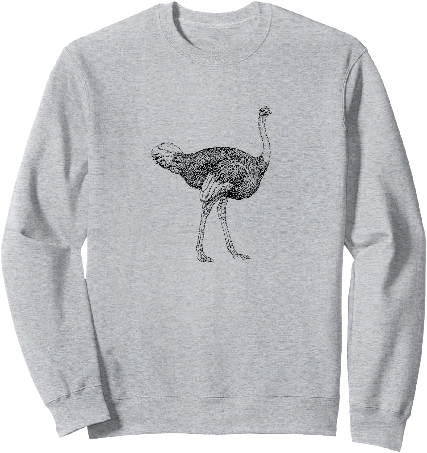 Vintage Ostrich Graphic Funny Ostrich Hipster Sweatshirt - Sweatshirt | Ash