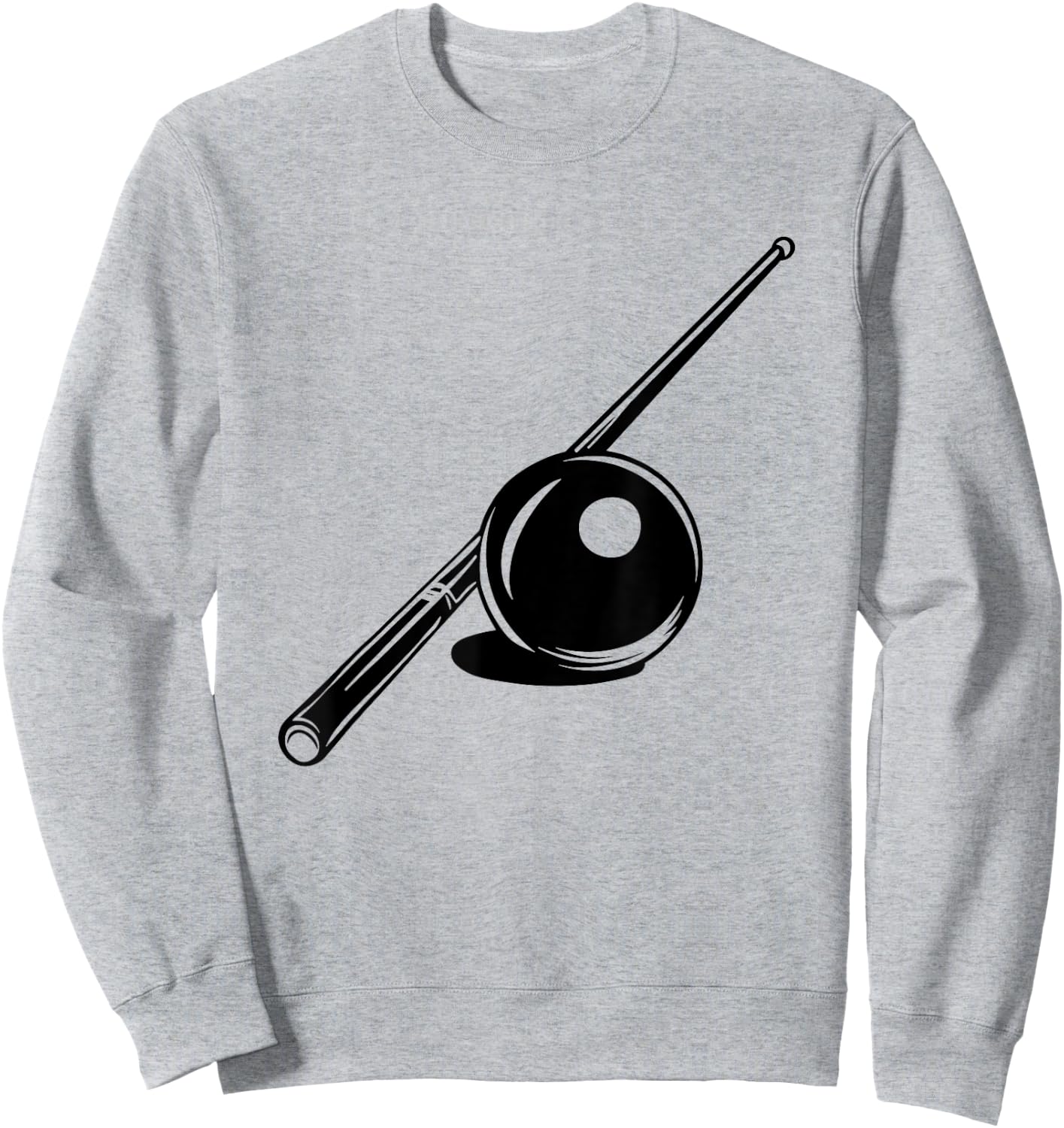 Billiard Ball and Cue Stick Sketch Carom Billiards Sweatshirt - Sweatshirt | Ash