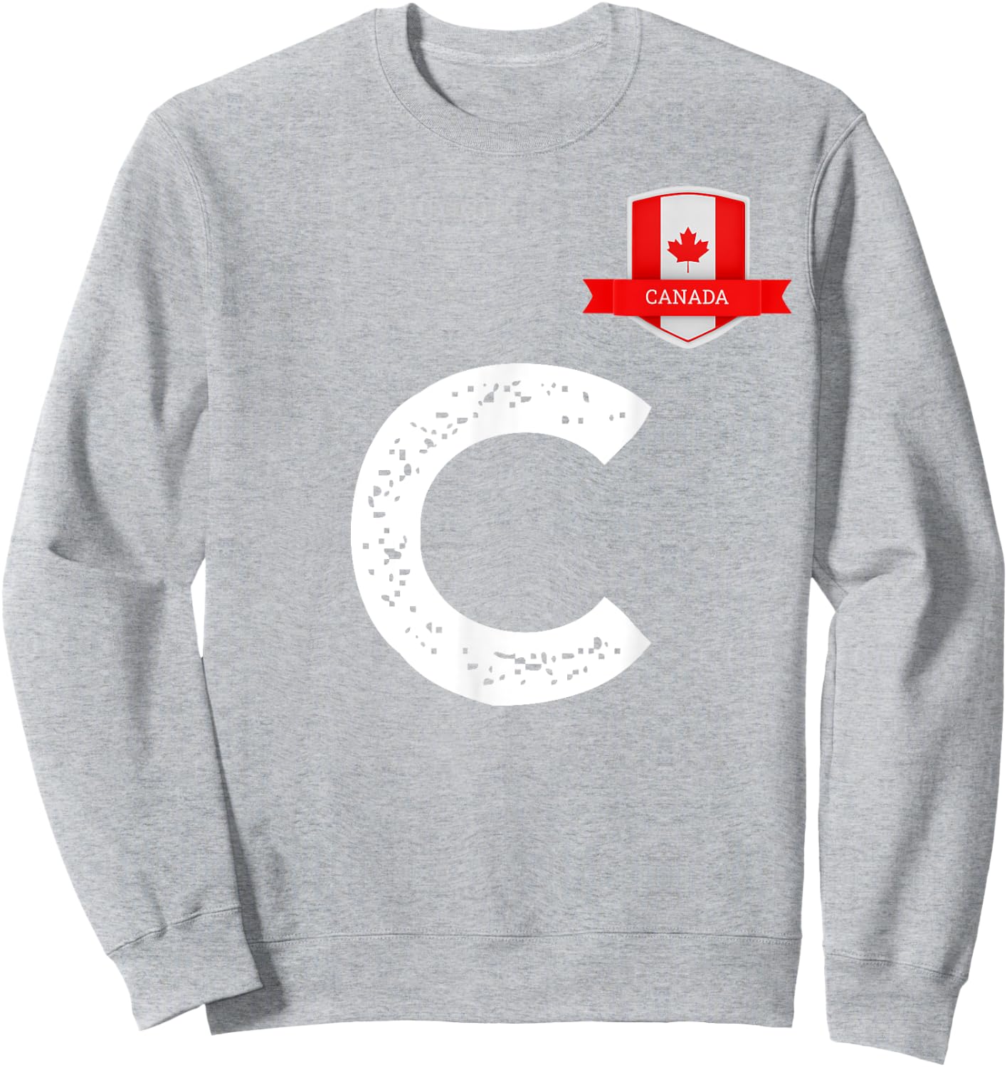 Canada Human-Flag Letter C Canadian Sweatshirt - Sweatshirt | Ash