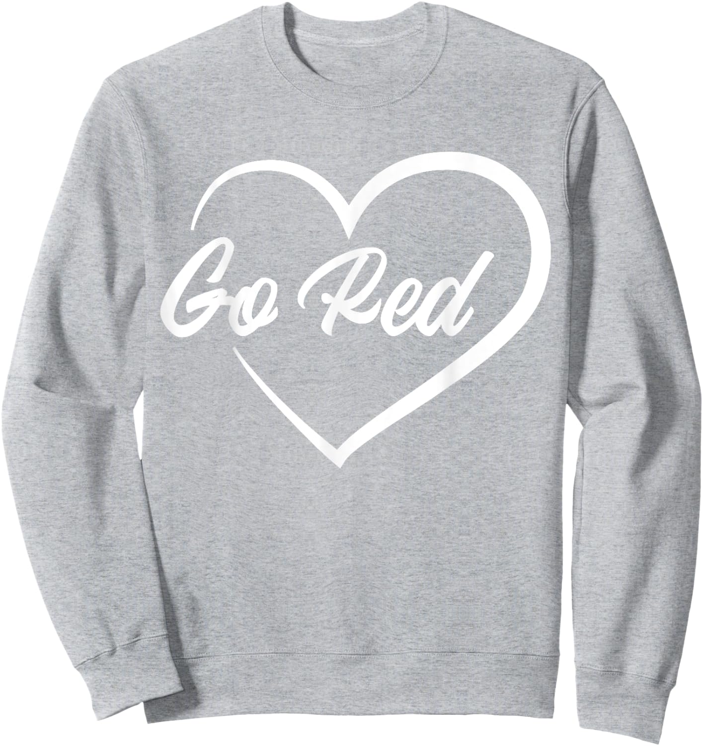 February Heart Disease Awareness Month Red Heart American Sweatshirt - Sweatshirt | Ash