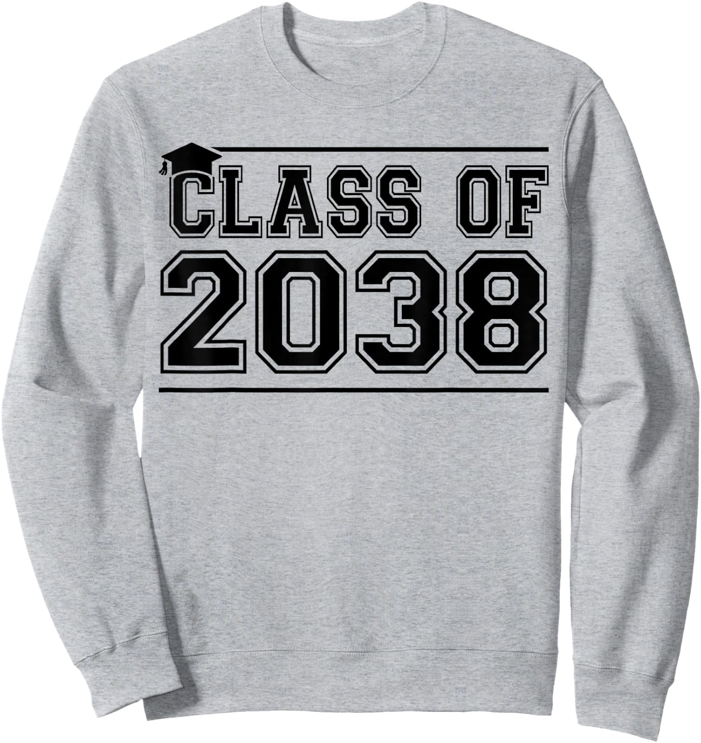 Class of 2038 Grow With Me Handprints On Back K to 12 Grade Sweatshirt - Sweatshirt | Ash