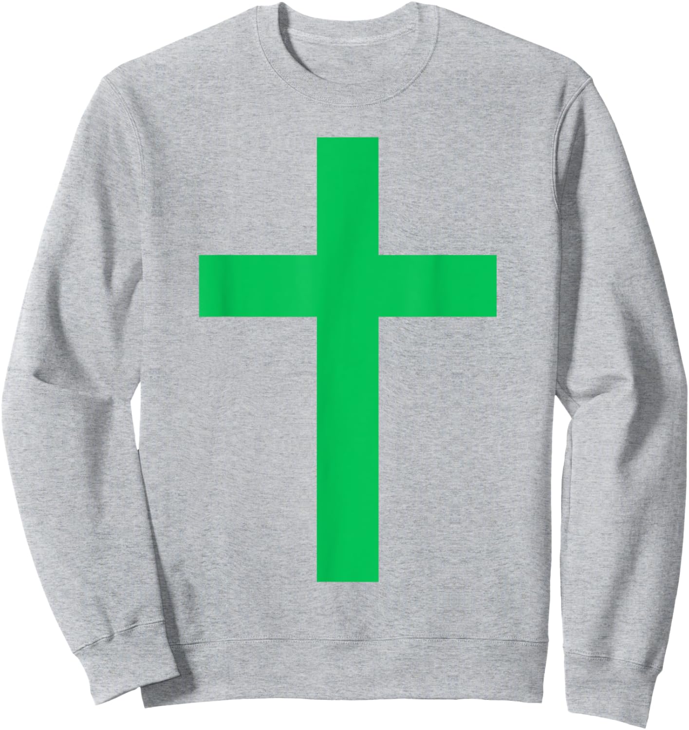 Green Christian Jesus Cross White Sweatshirt - Sweatshirt | Ash