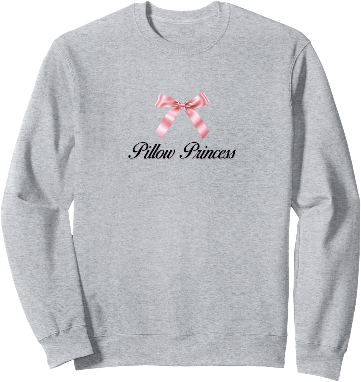 Pillow Princess Coquette Pink Bow Ribbon Y2K Aesthetic Sweatshirt - Sweatshirt | Ash
