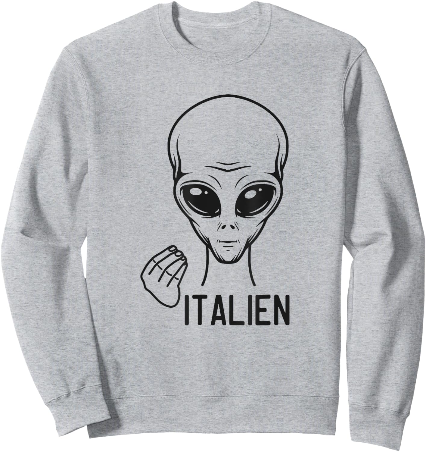 Italien Funny Meme Dad Joke Italian Alien UFO Sweatshirt - Sweatshirt | Ash