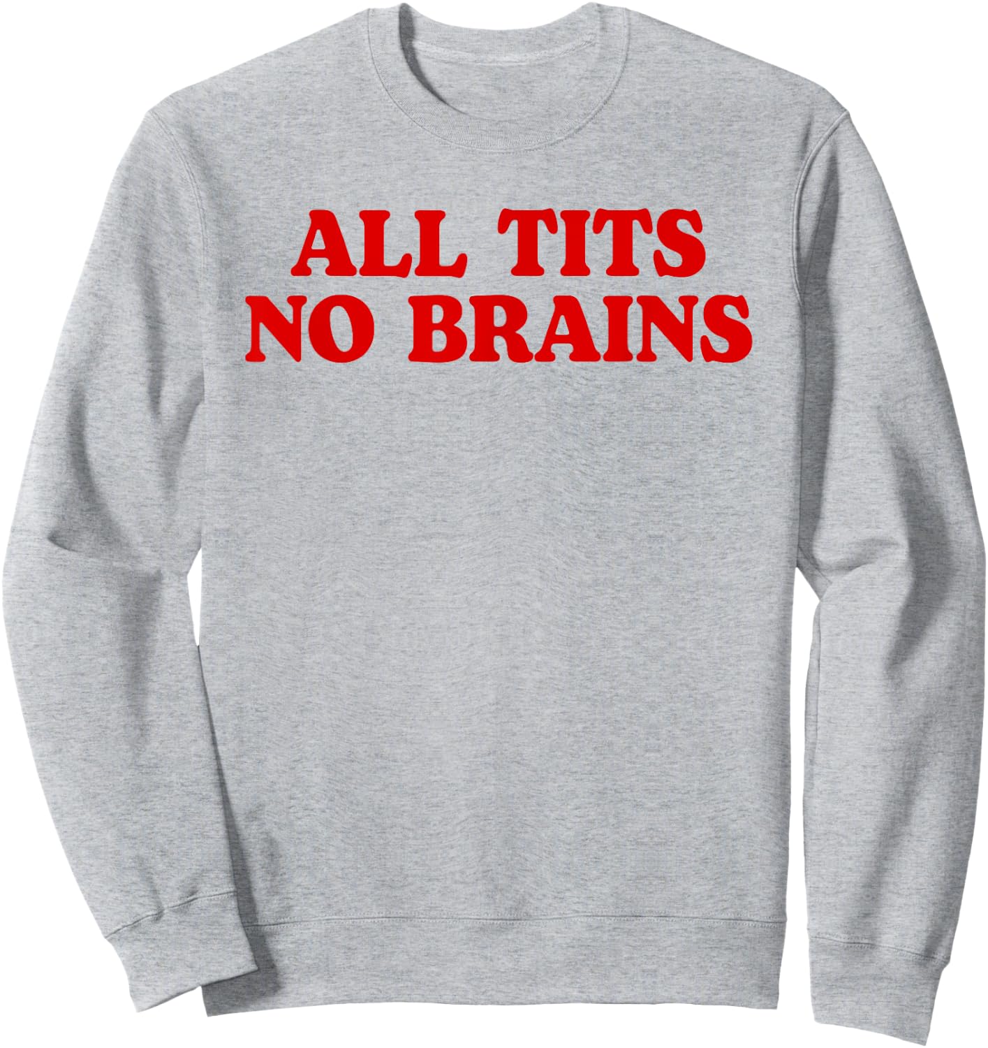 All Tits No Brains Funny Women Girls Sarcastic Saying Sweatshirt - Sweatshirt | Ash