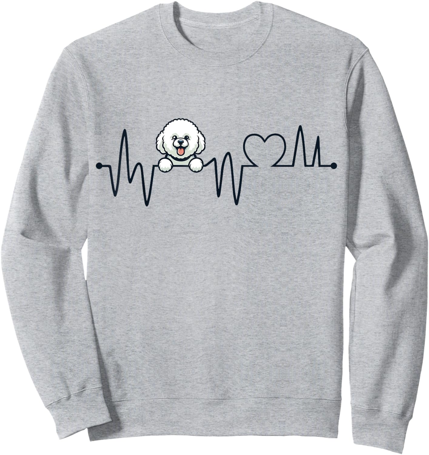 Bichon Frise Heartbeat - Men Women Kids Bichon Lover Sweatshirt - Sweatshirt | Ash