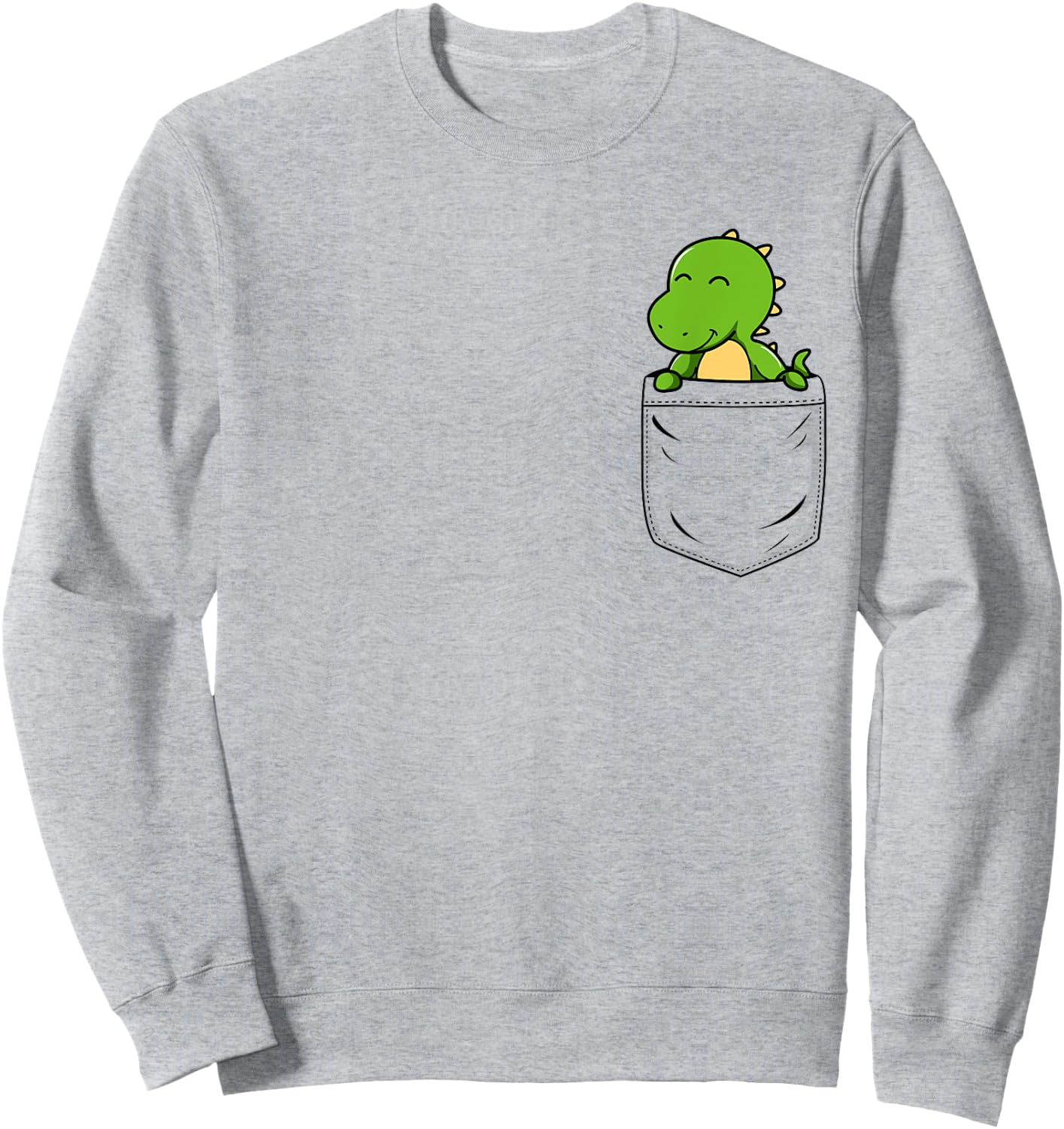 Dinosaur Lovers Cute Funny Dinosaur In Pocket Sweatshirt - Sweatshirt | Ash