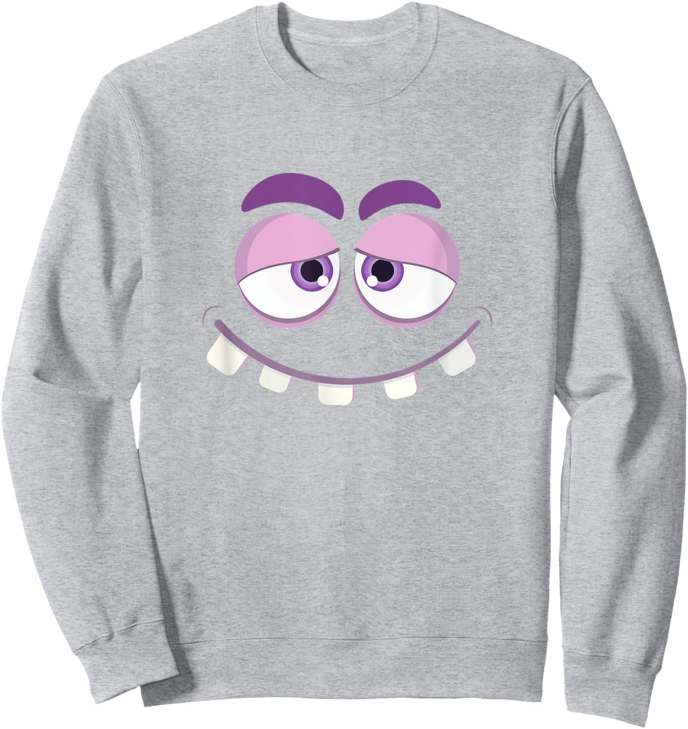 Monster Face Eyes Halloween Cute Costume Funny Kids Sweatshirt - Sweatshirt | Ash