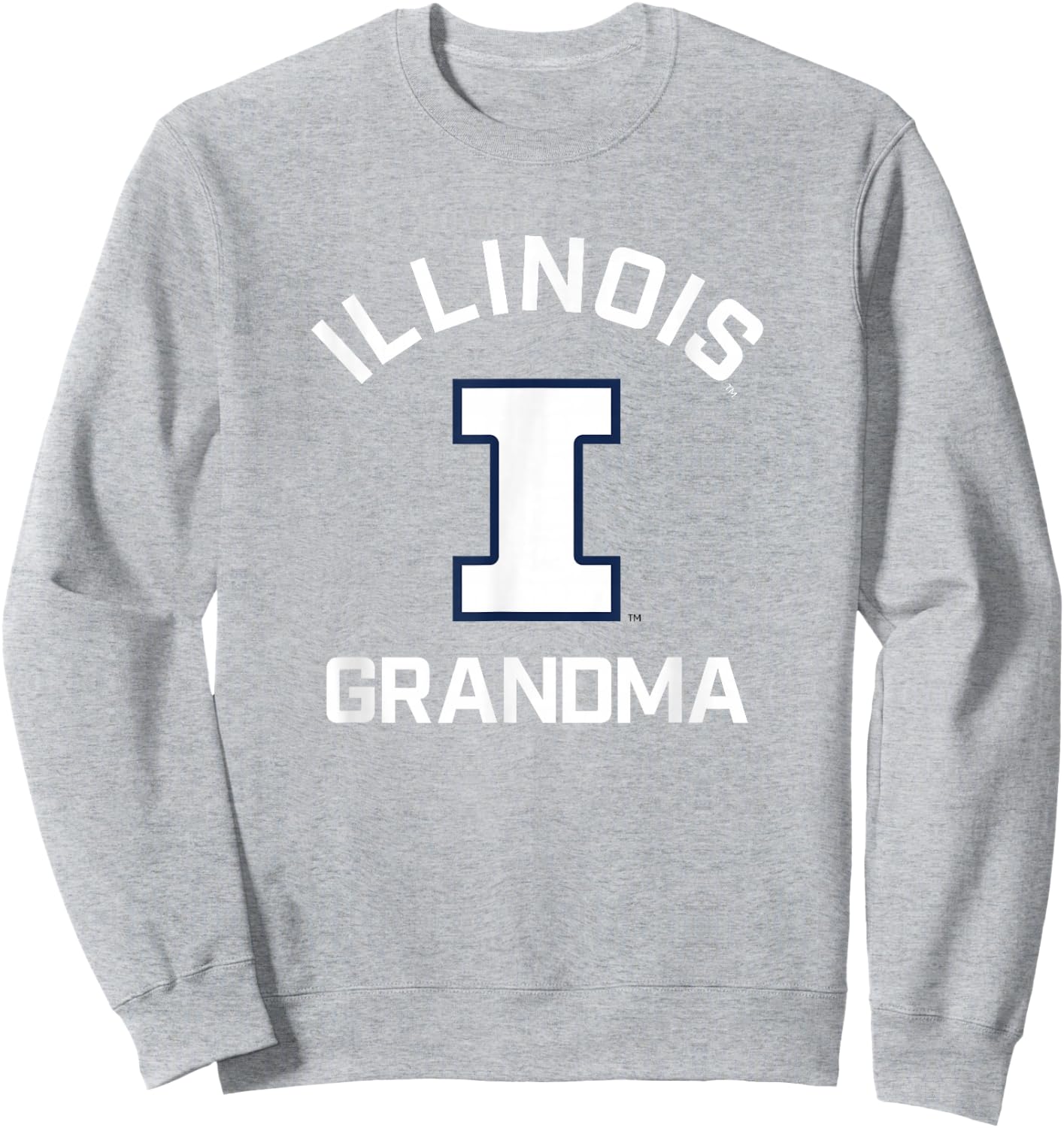 University of Illinois Fighting Illini Arched Grandma Sweatshirt - Sweatshirt | Ash