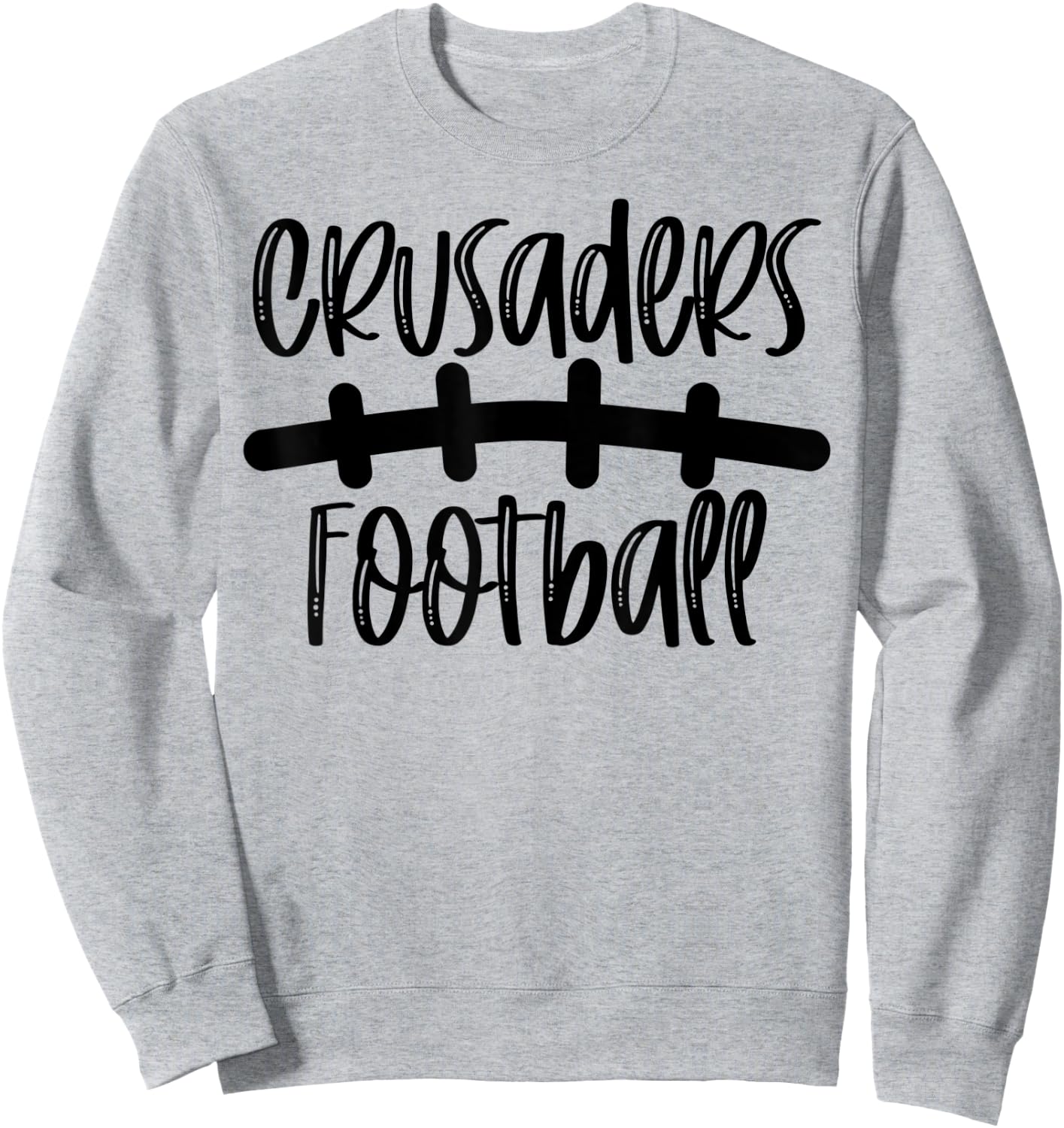 Crusaders Football School Spirit Team Mascot Game Night Sweatshirt - Sweatshirt | Ash