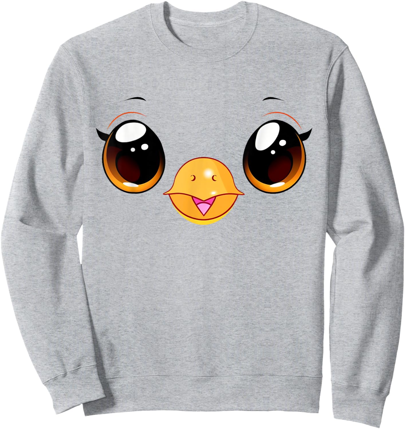 Cute Chicken Face Yellow Chick Costume Sweatshirt - Sweatshirt | Ash