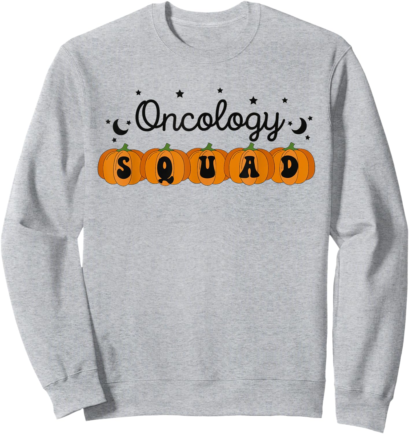 Halloween Oncology Nurse Pumpkin Oncology Squad Cancer Nurse Sweatshirt - Sweatshirt | Ash