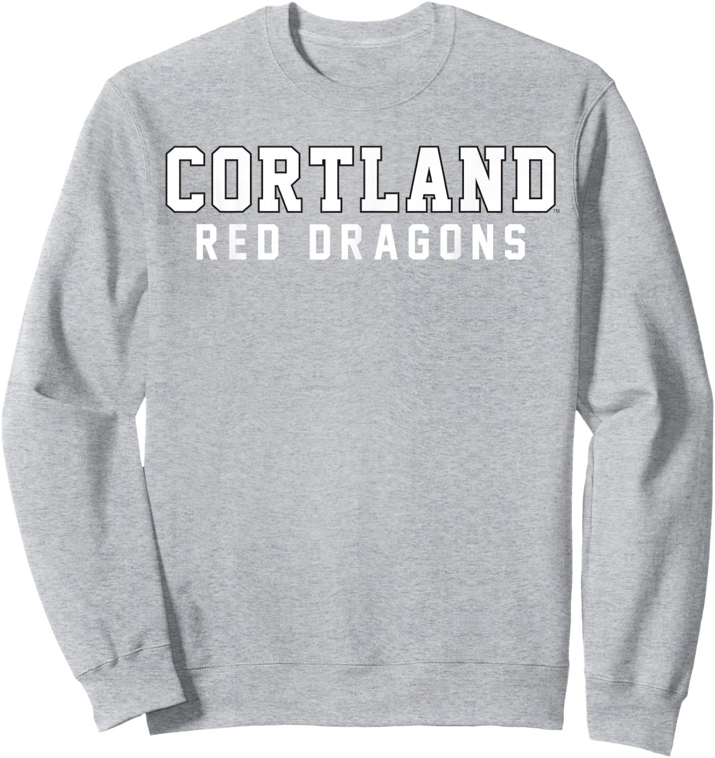 SUNY Cortland Red Dragons Classic Stacked Collegiate Text Sweatshirt - Sweatshirt | Ash