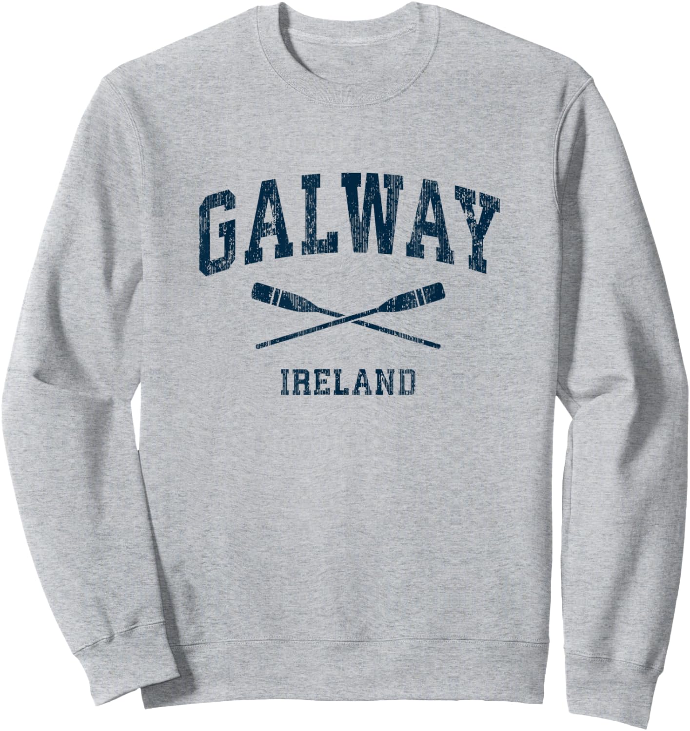 Galway Ireland Vintage Nautical Paddles Sports Oars Sweatshirt - Sweatshirt | Ash