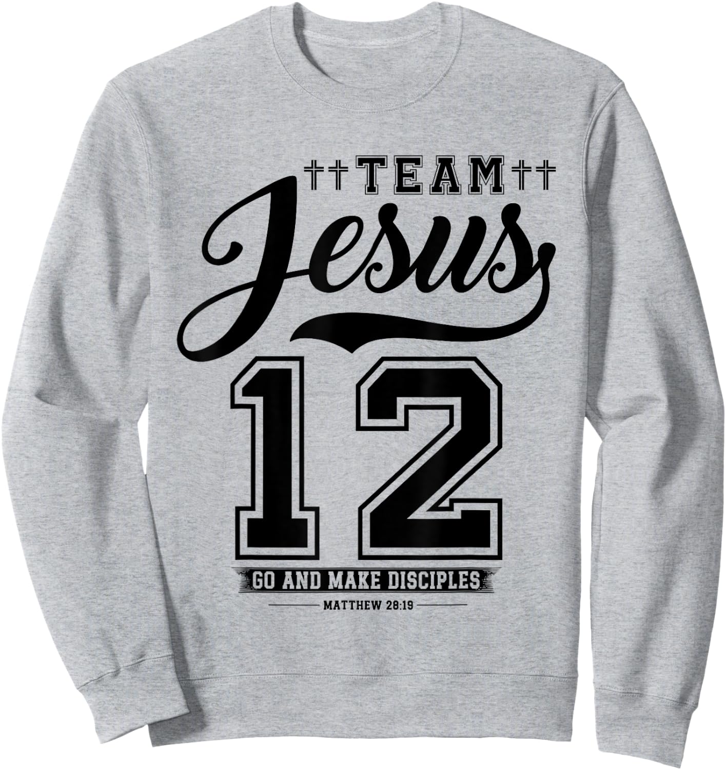 Jesus Baseball Team Jesus Christian Matthew 28:19 Verse Sweatshirt - Sweatshirt | Ash