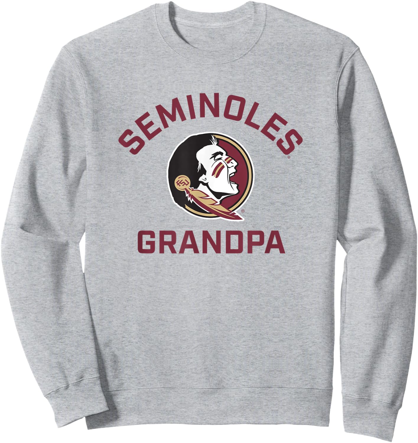 Florida State University FSU Seminoles Arched Grandpa Sweatshirt - Sweatshirt | Ash