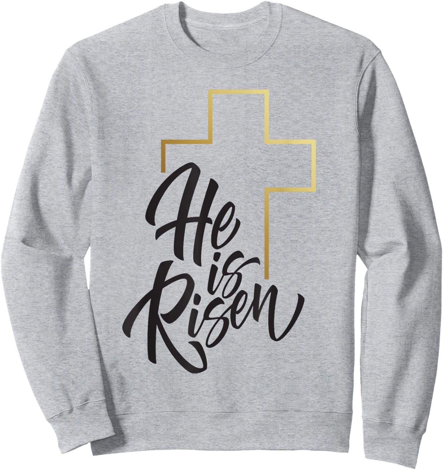 Happy Easter Shirt He Is Risen Jesus Cross Scripture Matthew Sweatshirt - Sweatshirt | Ash