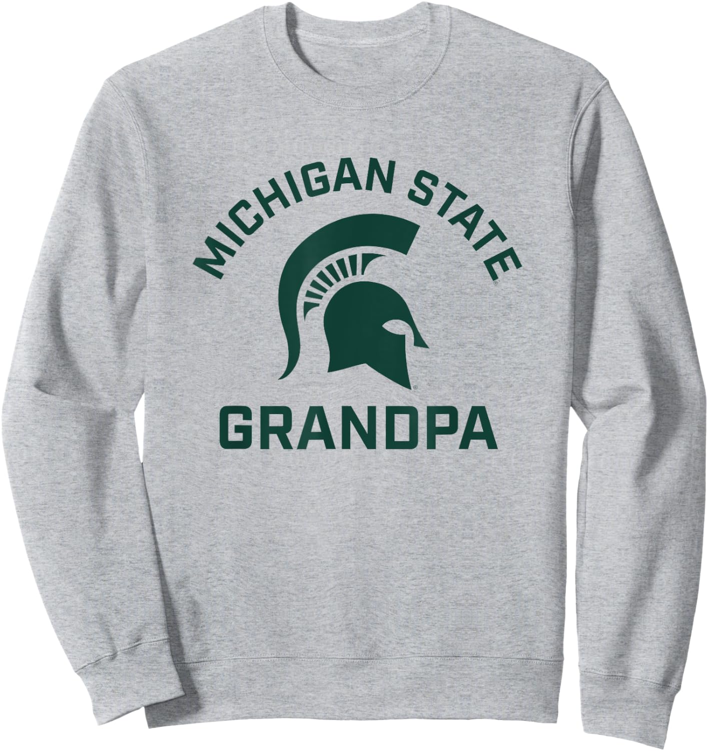 Michigan State MSU Spartans Arched Grandpa Sweatshirt - Sweatshirt | Ash