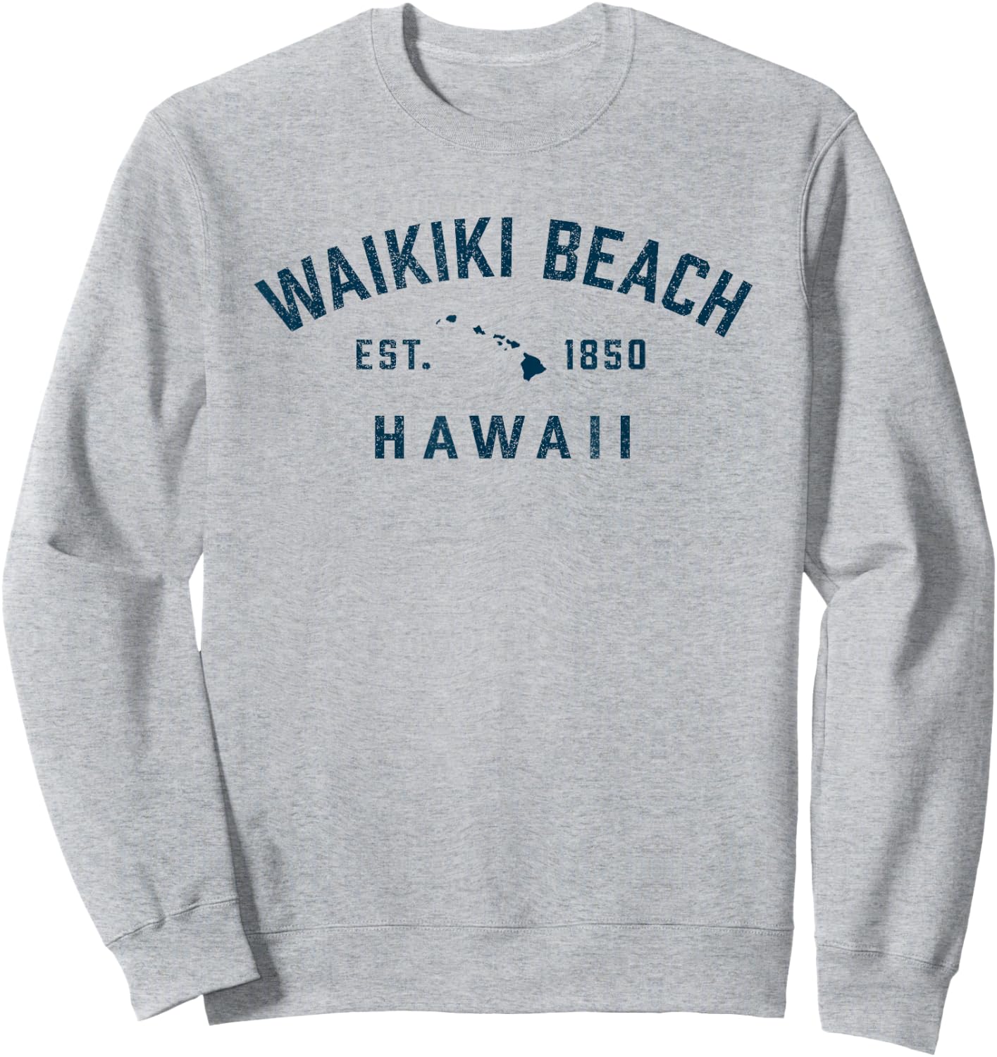 Vintage Waikiki Beach Hawaii Throwback Retro Souvenir Sweatshirt - Sweatshirt | Ash