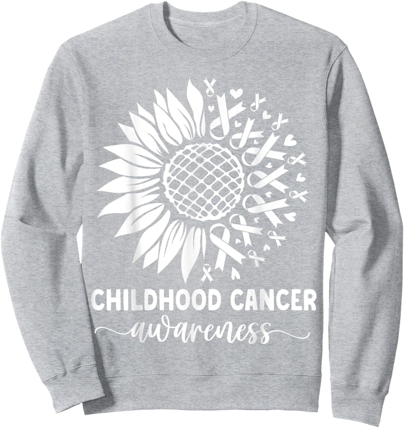 Childhood Cancer awareness Sunflower yellow childhood cancer Sweatshirt - Sweatshirt | Ash
