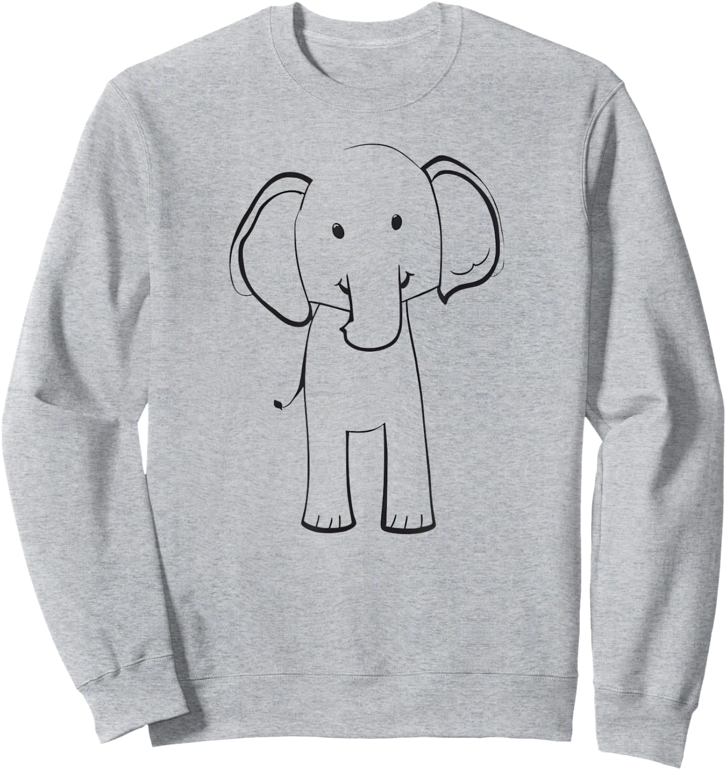 Cute Elephant, simple line drawing, conservation Sweatshirt - Sweatshirt | Ash