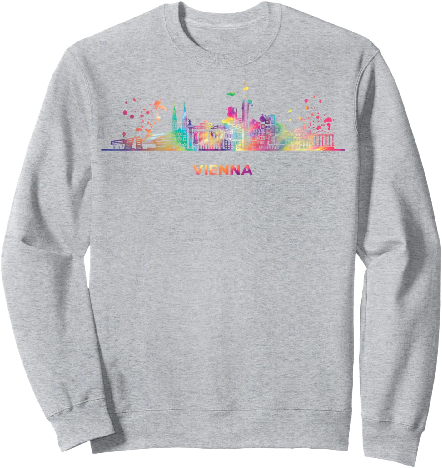 Vienesse Skyline Colorful Cityscape Vienna Sweatshirt - Sweatshirt | Ash