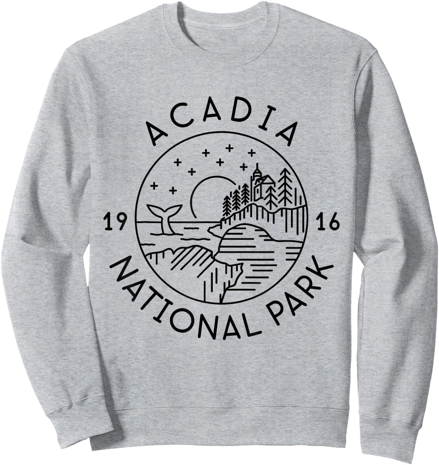 Acadia National Park 1916 Maine Bar Harbor Sweatshirt - Sweatshirt | Ash