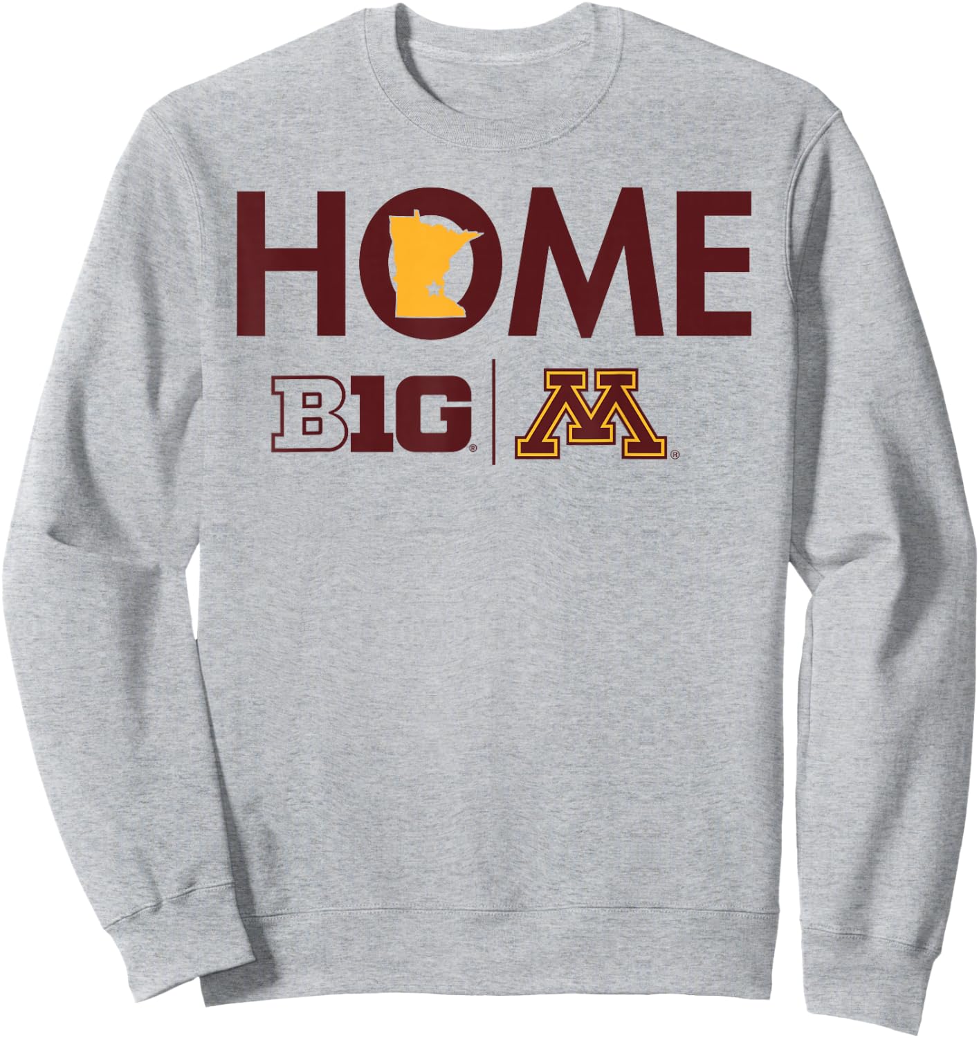 Minnesota Golden Gophers Big 10 Home Officially Licensed Sweatshirt - Sweatshirt | Ash