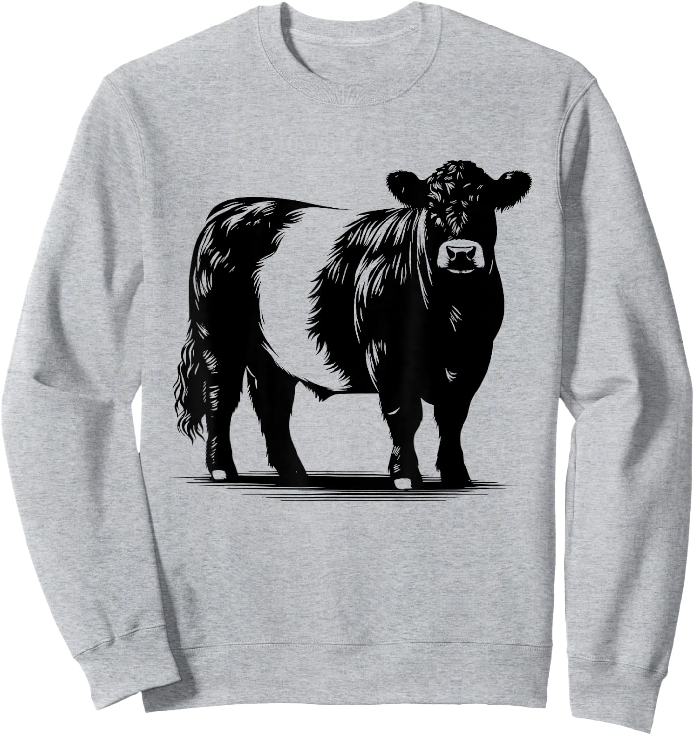Cow Farmer Breeder - Monochromatic Belted Galloway Cattle Sweatshirt - Sweatshirt | Ash