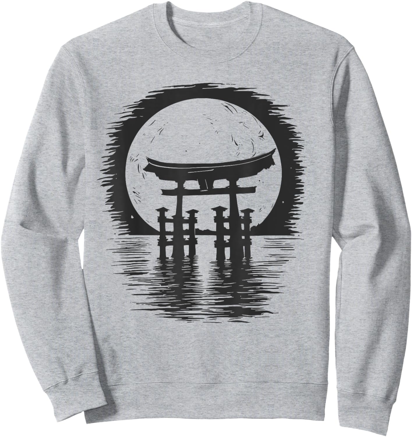 Japanese Torii Gate Art | Traditional Aesthetic Japan Sweatshirt - Sweatshirt | Ash