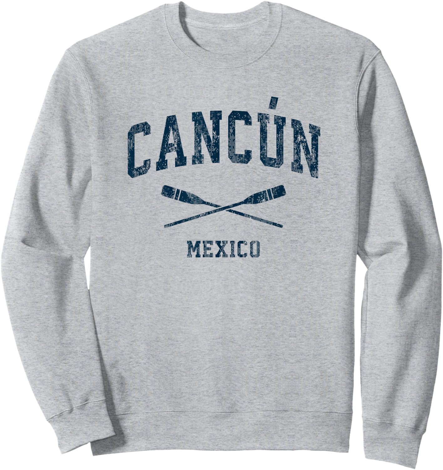 Cancun Mexico Vintage Nautical Paddles Sports Oars Sweatshirt - Sweatshirt | Ash