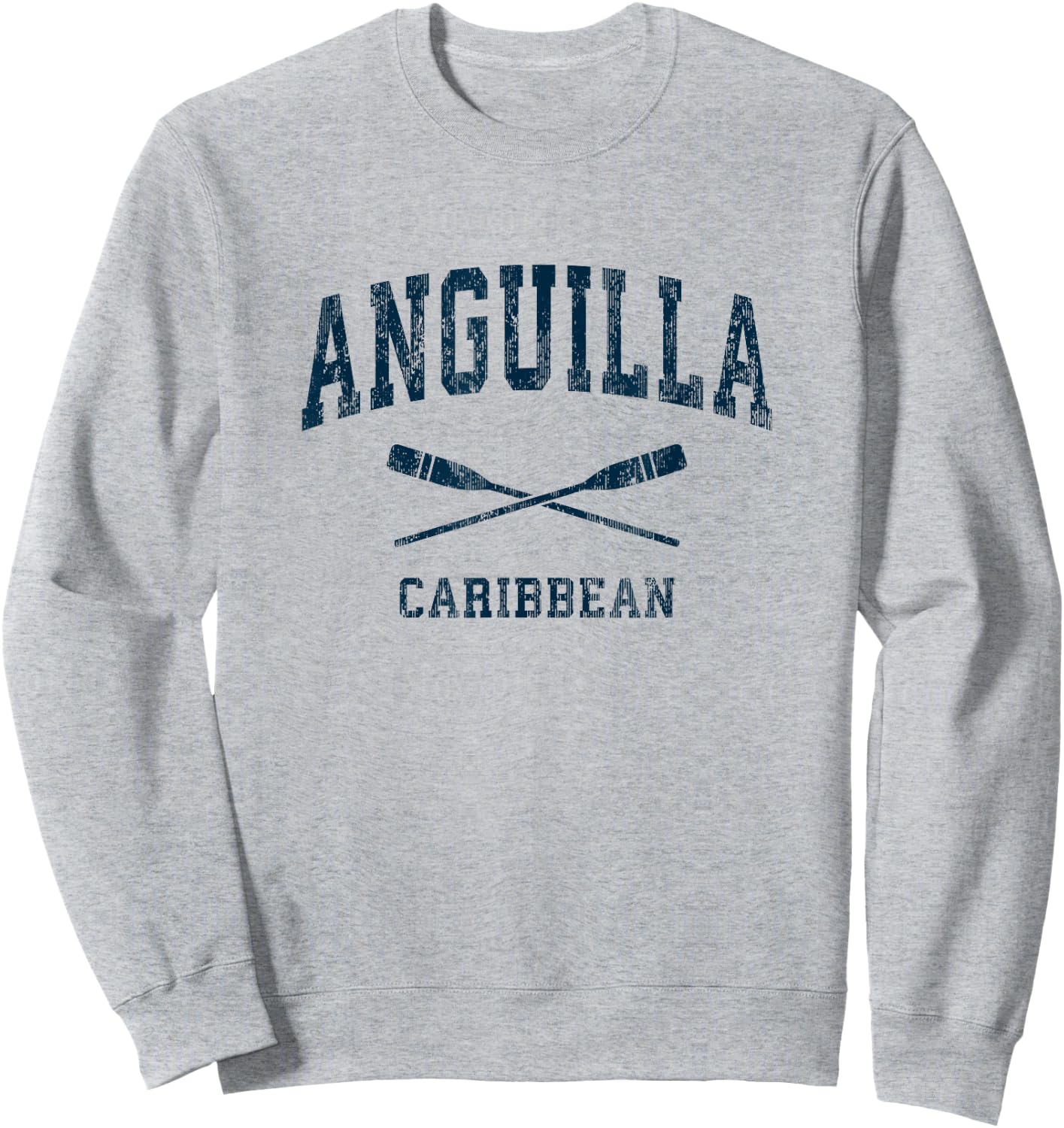 Anguilla Vintage Nautical Paddles Sports Oars Sweatshirt - Sweatshirt | Ash