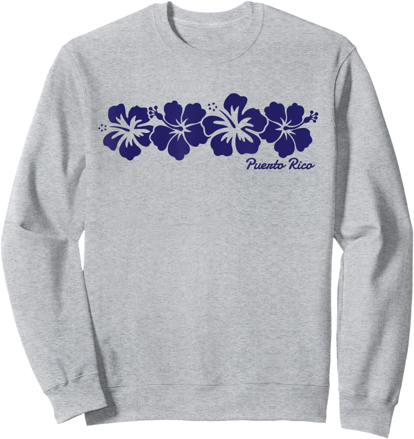Puerto Rico Hibiscus Flower Boys Girls Vacation Souvenir Sweatshirt - Sweatshirt | Ash