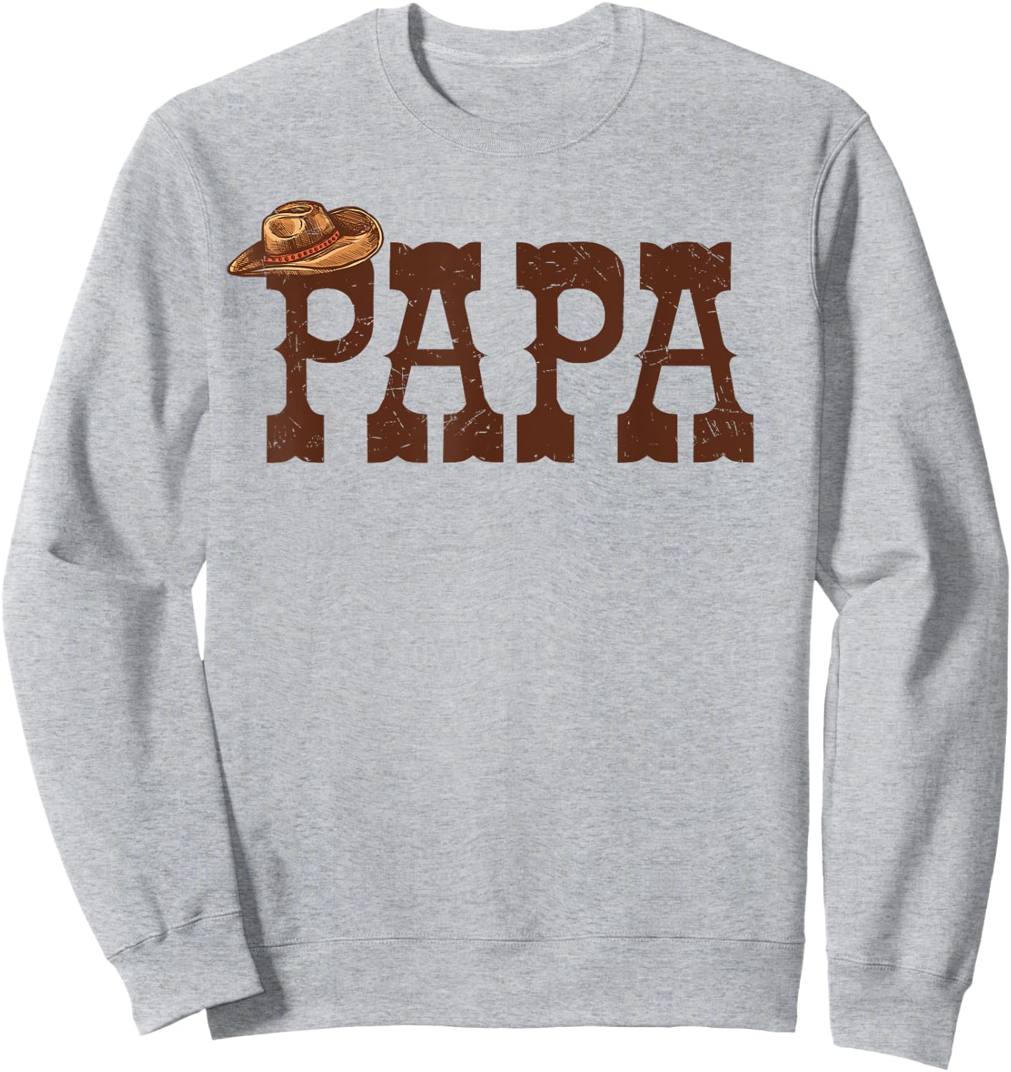 Papa Dad Western Family Matching Birthday Cowboy Cowgirl Sweatshirt - Sweatshirt | Ash