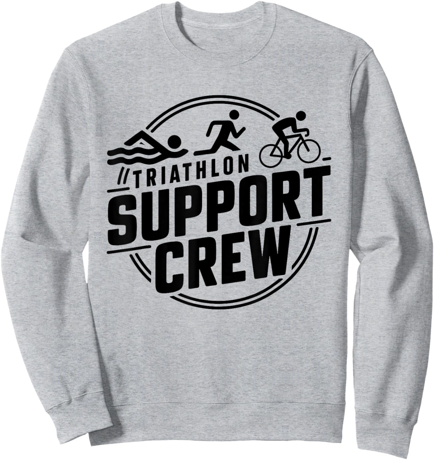 Triathlon Inspired Support Crew Related Triathlete Sweatshirt - Sweatshirt | Ash