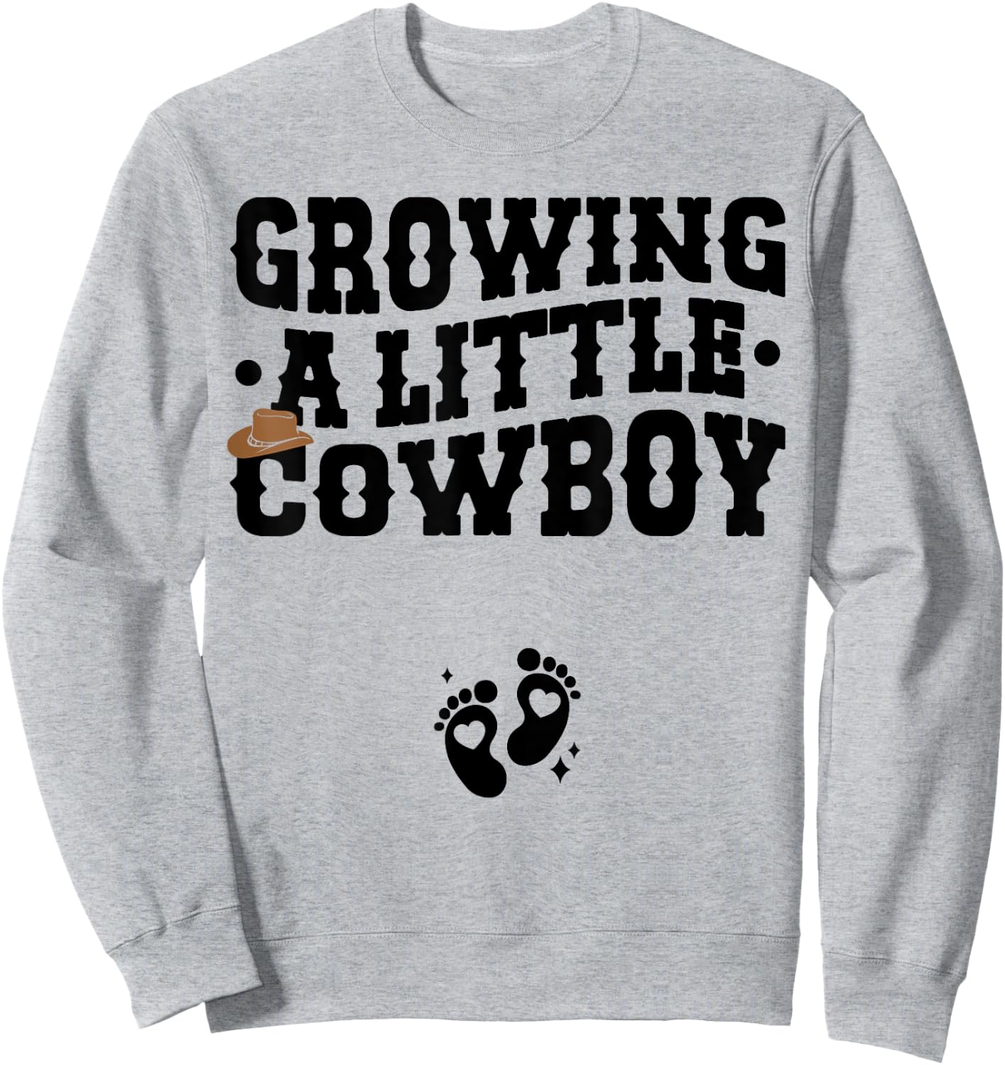Country Pregnancy Announcement - Growing a Little Cowboy Sweatshirt - Sweatshirt | Ash