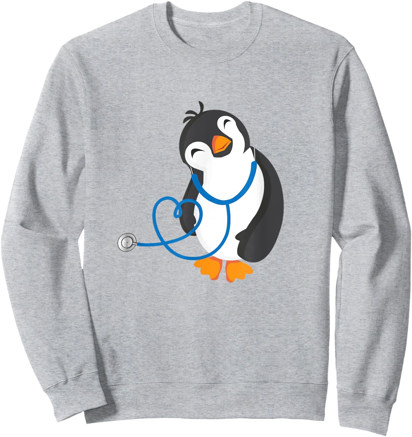 Cute Penguin Pediatrics Medical Nurse Doctor Sweatshirt - Sweatshirt | Ash