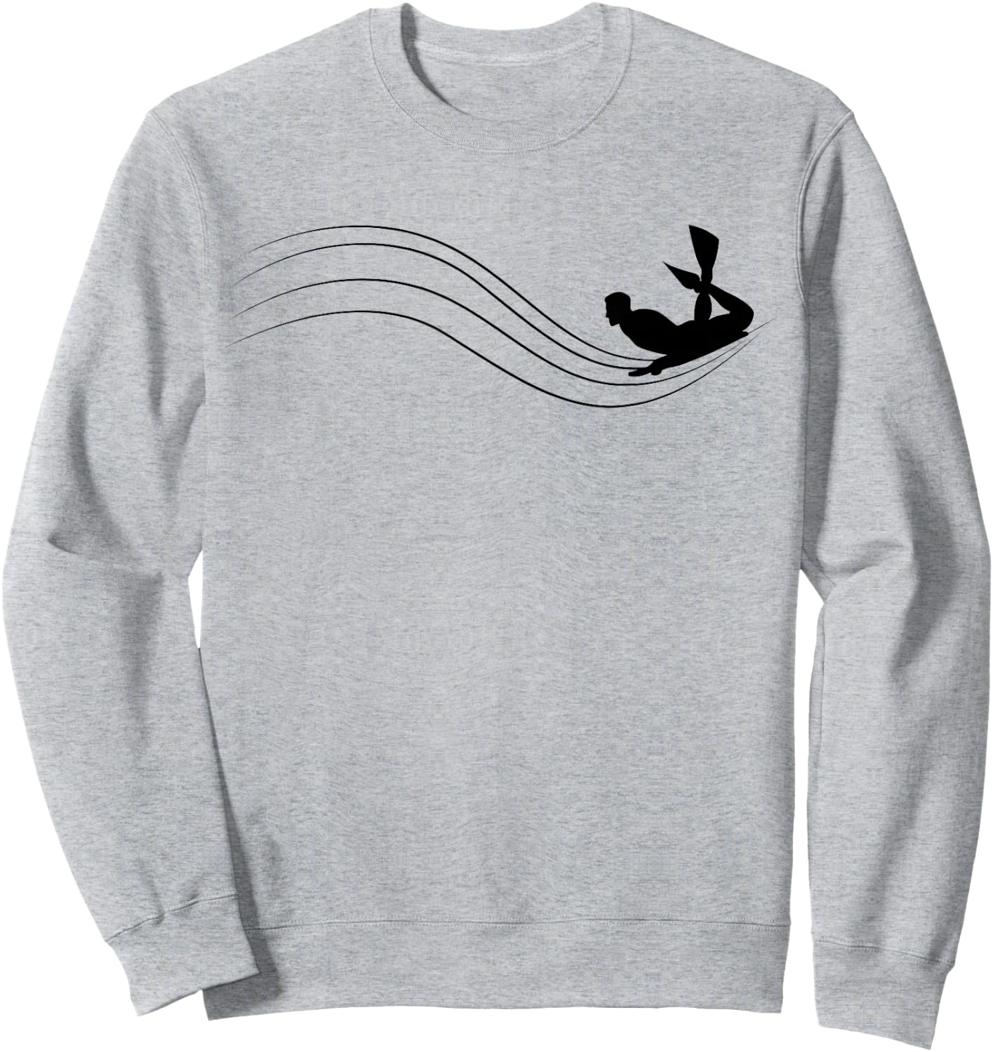 Bodyboarding Minimalistic Boadyboard Graphic Sweatshirt - Sweatshirt | Ash