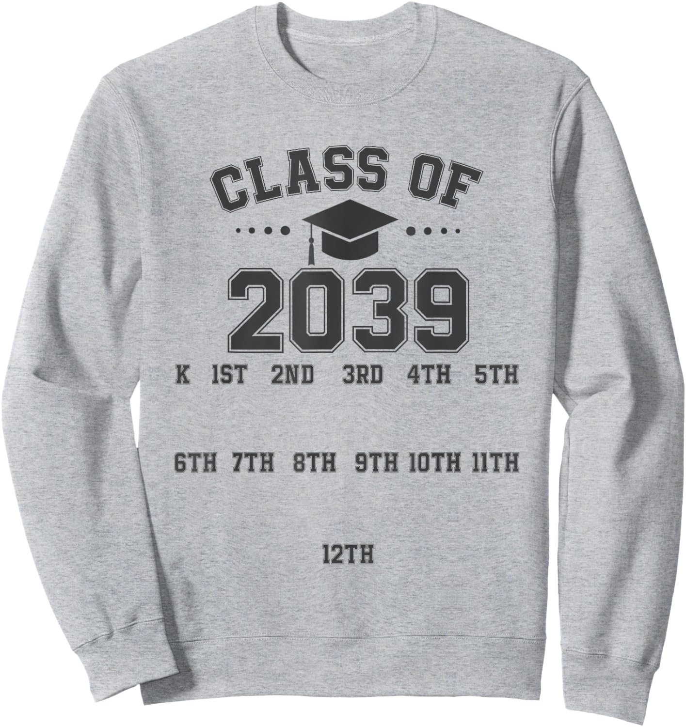 Class of 2039 Grow With Me Pre-k To 12th Grade Handprint Sweatshirt - Sweatshirt | Ash